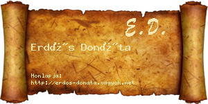 Erdős Donáta névjegykártya