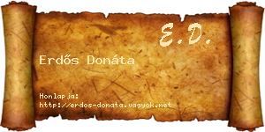 Erdős Donáta névjegykártya